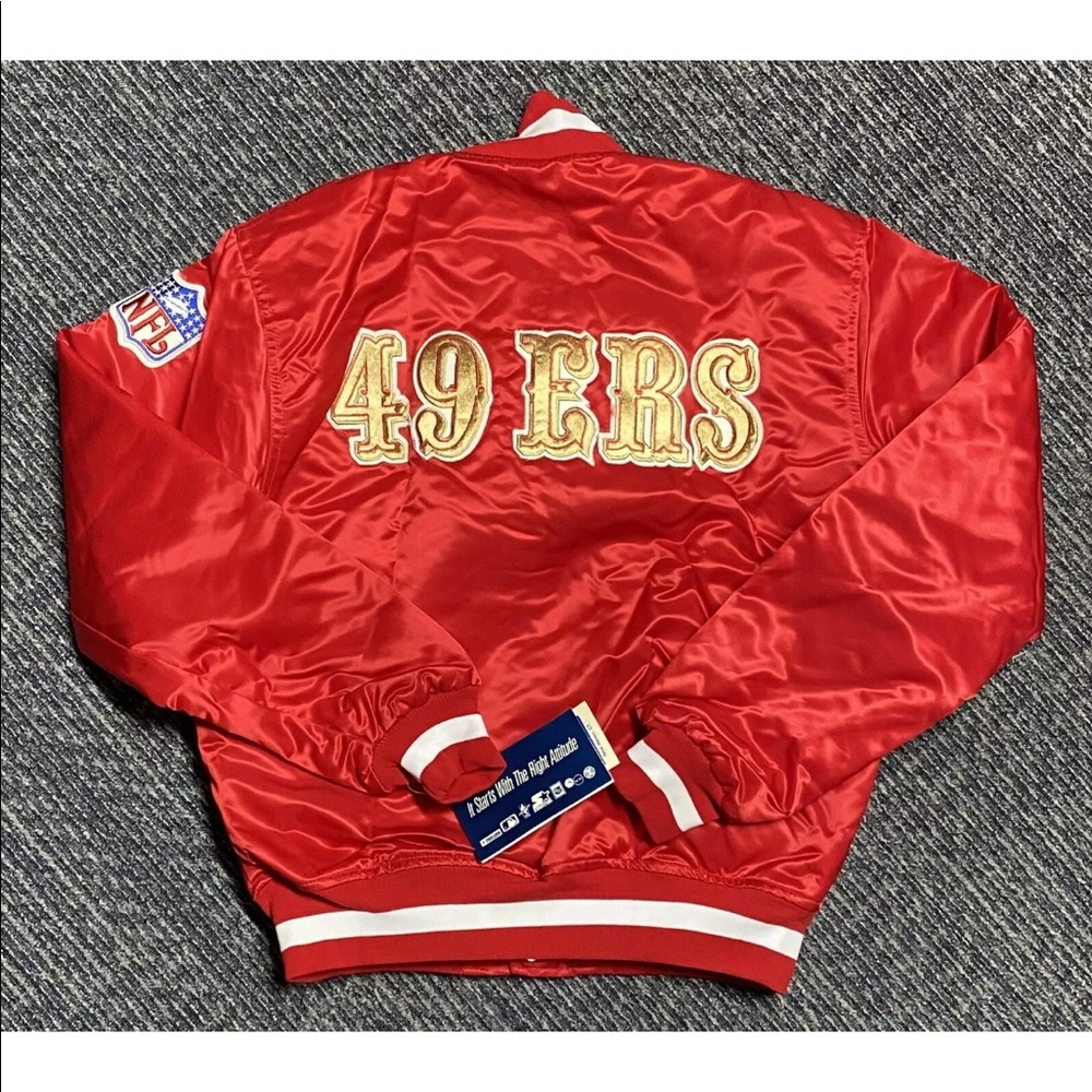 Vintage STARTER NFL San Francisco 49ers Red 80’s 90’s Satin Jacket Medium NWT